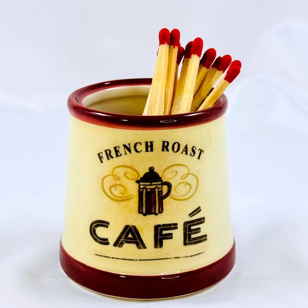 Yankee Candle 2011 French Roast Cafe Ceramic Match Holder Vintage Style Creamer